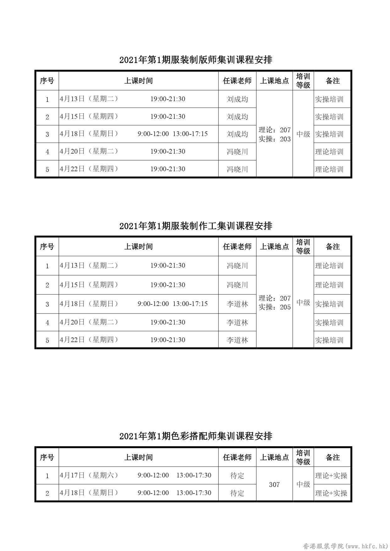 香港服裝學(xué)院2021年考前輔導(dǎo)第一期課程安排