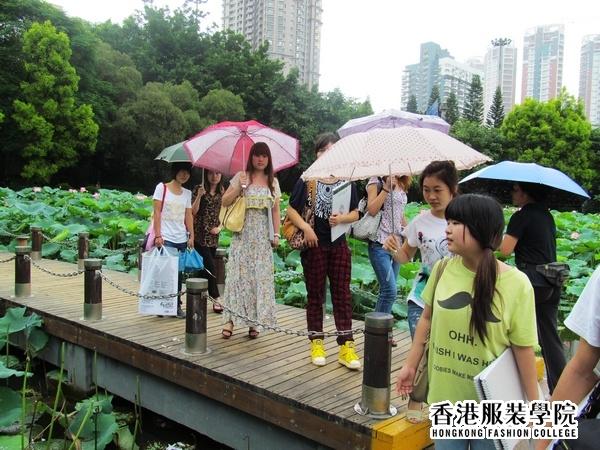 香港服裝學(xué)院服裝美術(shù)班學(xué)員來(lái)到洪湖公園寫生